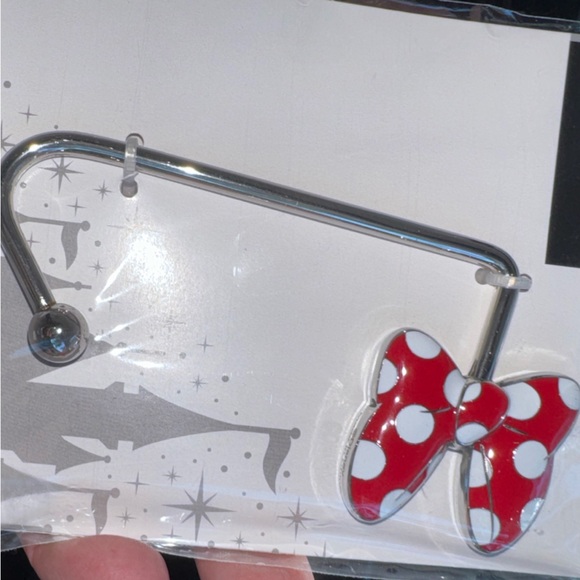 Disney Parks Bag Hanger Polka Dot Bow Minnie Mouse keep bag clean NEW - Picture 4 of 5